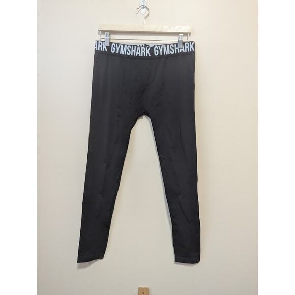 Gymshark Leggings Women Large Long Black Seamless Athletic Workout Gym - Picture 1 of 5